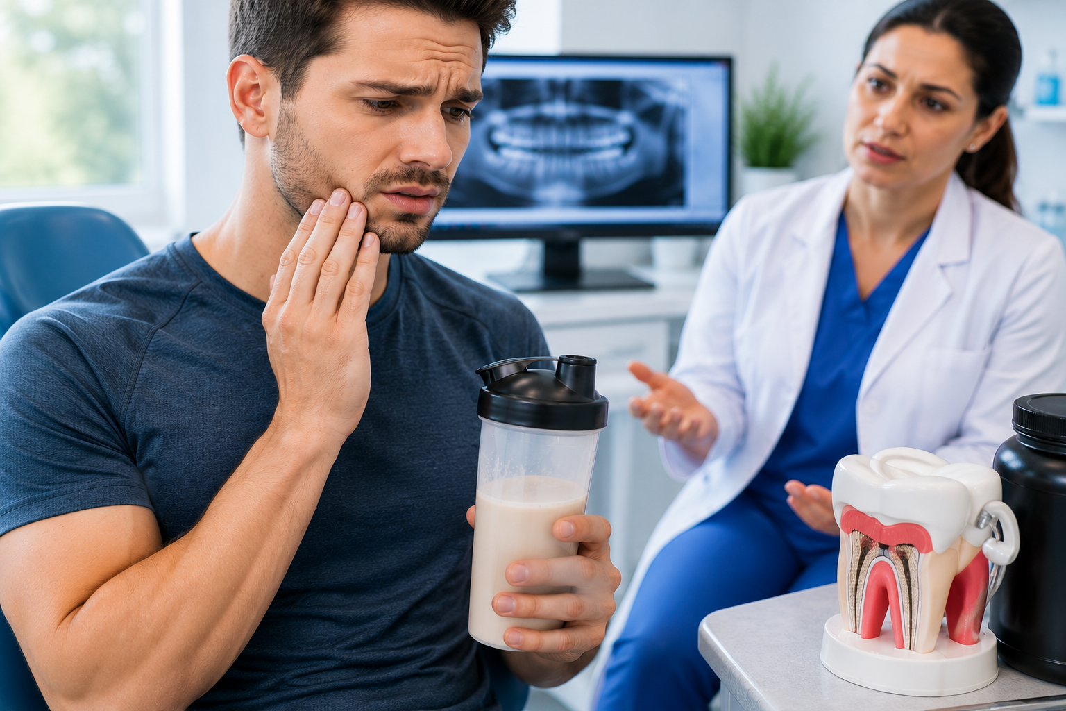 Protein supplements' effect on teeth, enamel and oral health